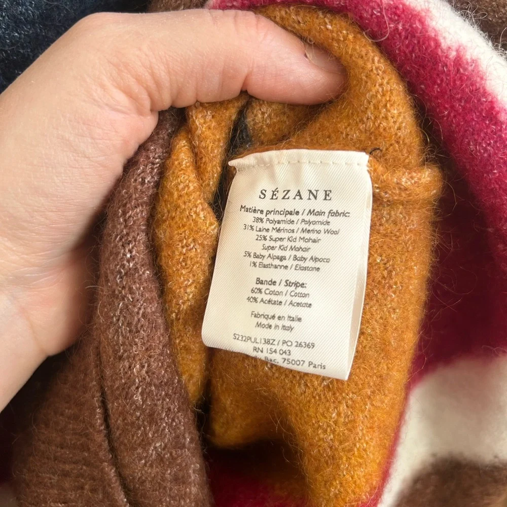 Sezane howard wool mohair Multicolor Striped Sweater - Picture 5 of 8